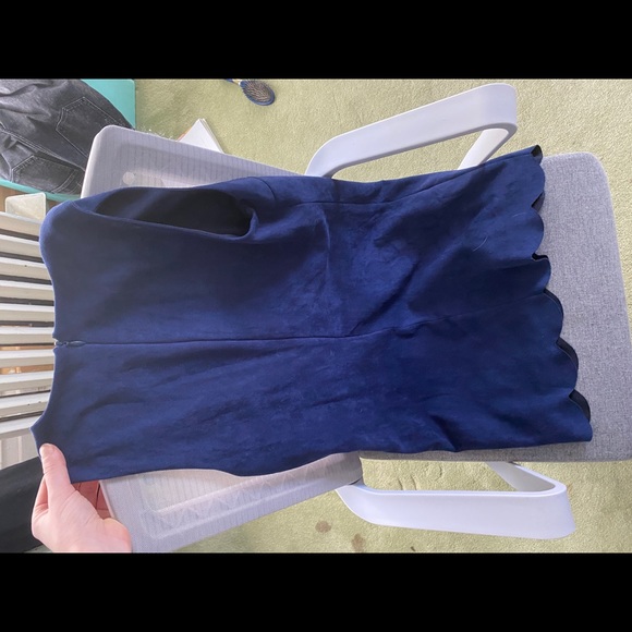 Aqua Faux Suede Dress - Picture 2 of 3